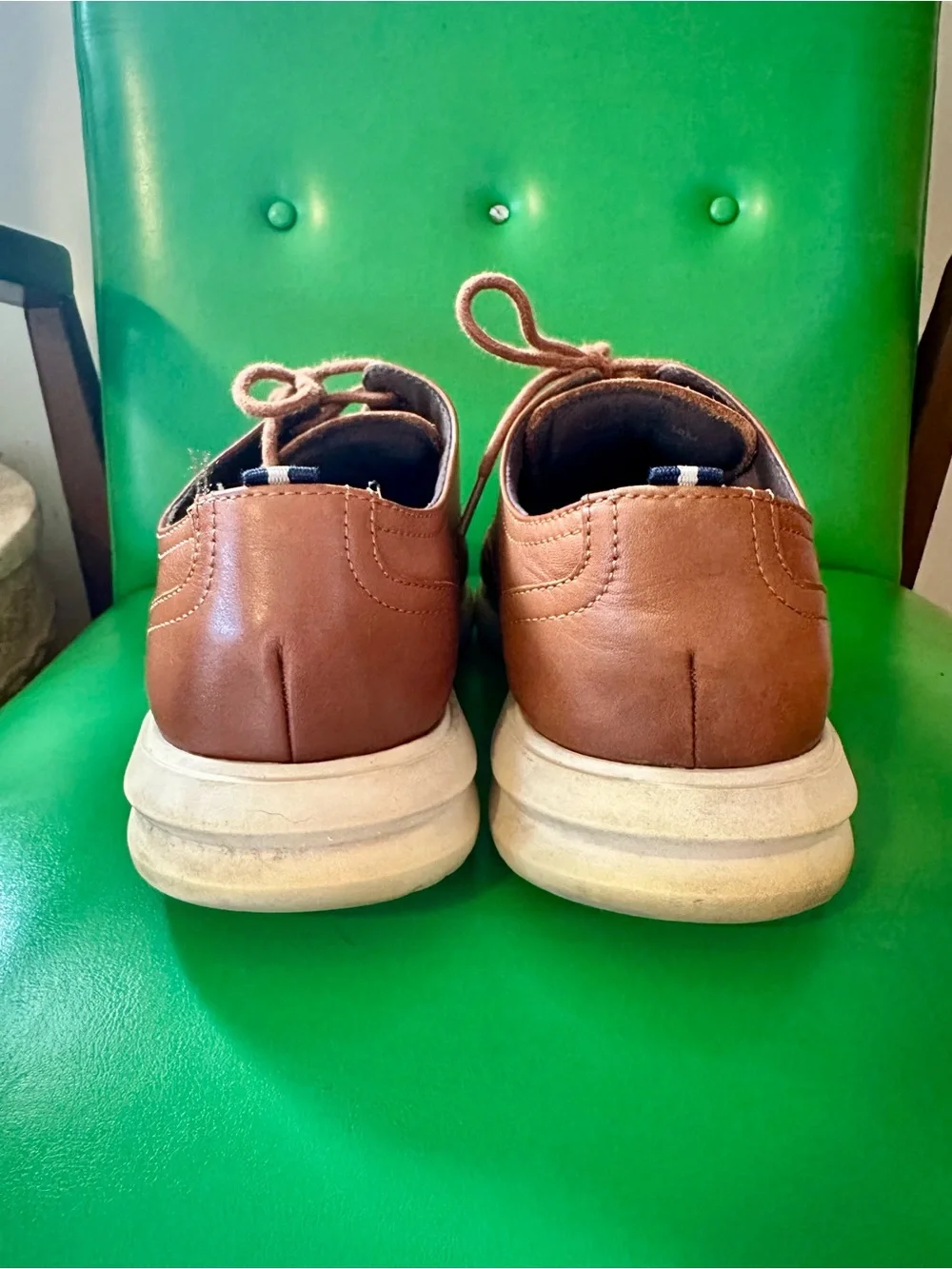 Cole Haan Brown Leather Wingtip Derby with White Sole